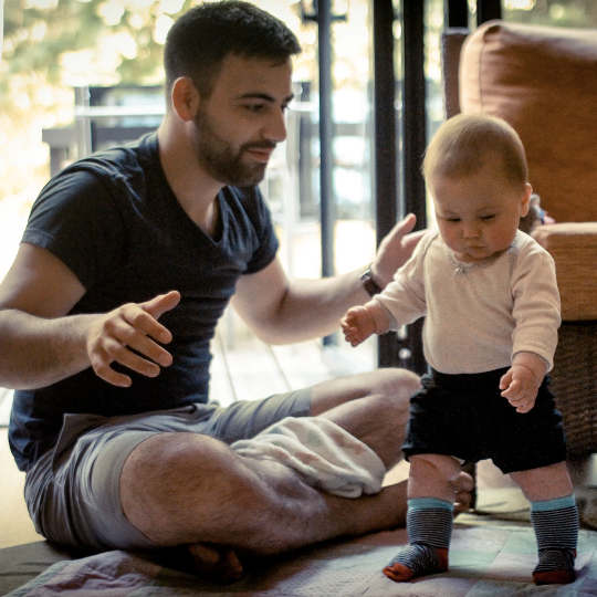 Decorative photo of parent and child