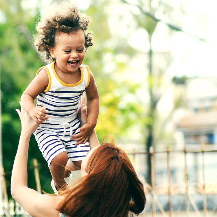 Decorative photo of parent and child