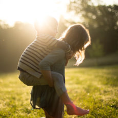 Decorative photo of parent and child