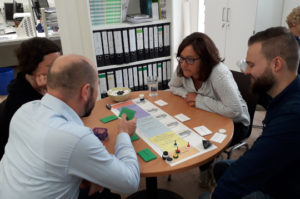 Photo of workshop participants playing game