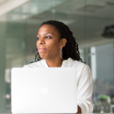 Decorative photo of person with laptop