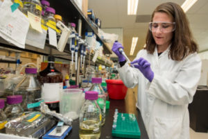 Decorative photo of female scientist 