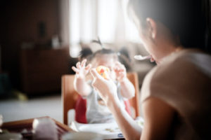 Decorative photo of parent with child