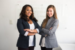 Decorative photo of two confident women