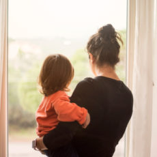 Decorative photo of parent with child