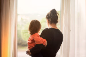 Decorative photo of parent with child