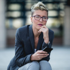 Decorative photo of person sitting outside