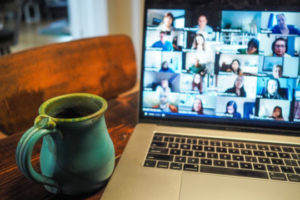 Decorative photo of people in an online meeting