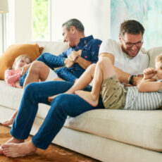 Decorative photo of family with children