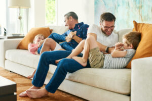 Decorative photo of family with children