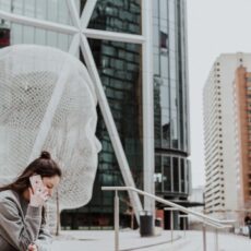 Decorative photo of person on the phone