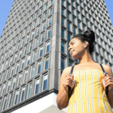 Decorative Photo of Person in front of skyline