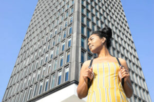 Decorative Photo of Person in front of skyline