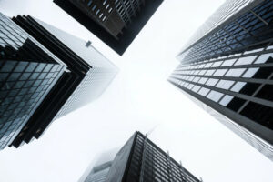 Decorative photo of skyscrapers in Frankfurt, Germany