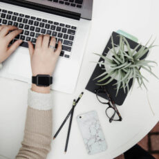 Decorative Photo of Person with Laptop