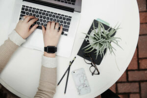 Decorative Photo of Person with Laptop