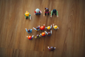 Decorative photo of group of playmobil figurines