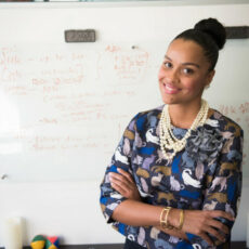 Person in front of whiteboard