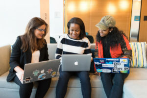 Decorative photo of people with laptops