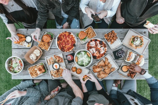 decorative photo of people having lunch