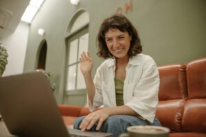 decorative photo of person taking part in a video call