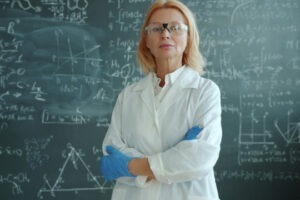 decorative photo of person standing in front of blackboard